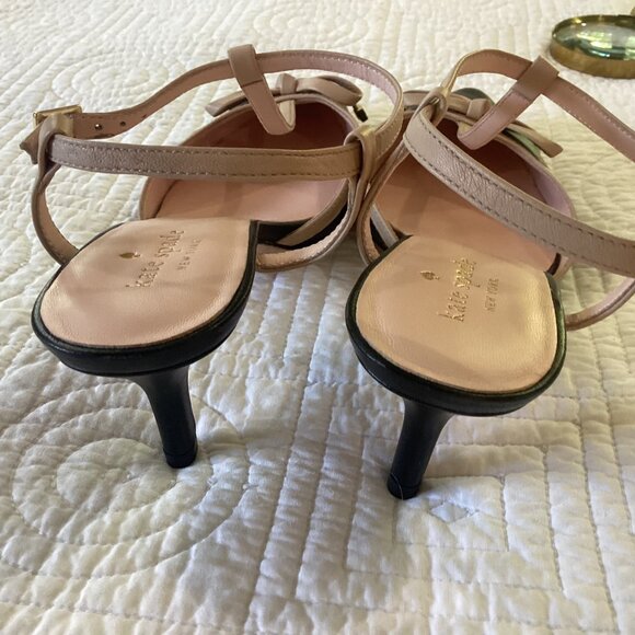 Kate Spade New York Leather Colorblock Pattern T-Strap Pumps Slingback Size 8M - Picture 7 of 11